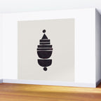 Black & White Minimalist Mid Century Paper collage Funky Black Ink Tribal Geometric by Ejaaz Haniff Wall Mural Gallery Image 2
