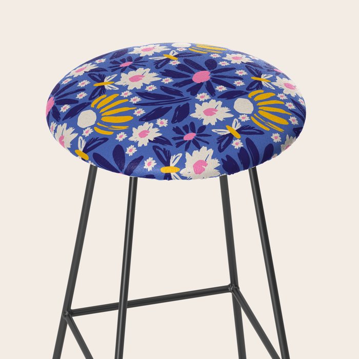 Wild Floral - Blue, Pink and Yellow Stool Gallery Image 2