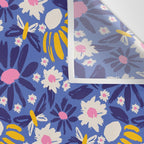 Wild Floral - Blue, Pink and Yellow Wall Tapestry Gallery Image 3