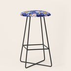 Wild Floral - Blue, Pink and Yellow Stool Gallery Image 1