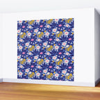 Wild Floral - Blue, Pink and Yellow Wall Mural Gallery Image 2