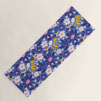 Wild Floral - Blue, Pink and Yellow Yoga Mat Gallery Image 1