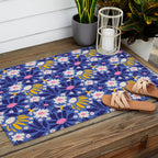 Wild Floral - Blue, Pink and Yellow Outdoor Rug Gallery Image 2