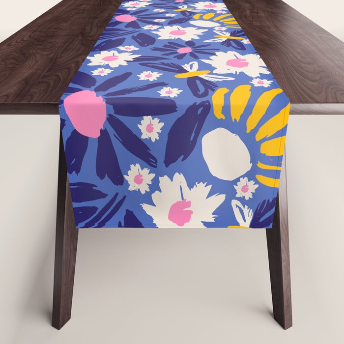 Wild Floral - Blue, Pink and Yellow Table Runner Gallery Image 1