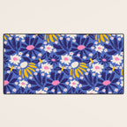 Wild Floral - Blue, Pink and Yellow Desk Mat Gallery Image 3