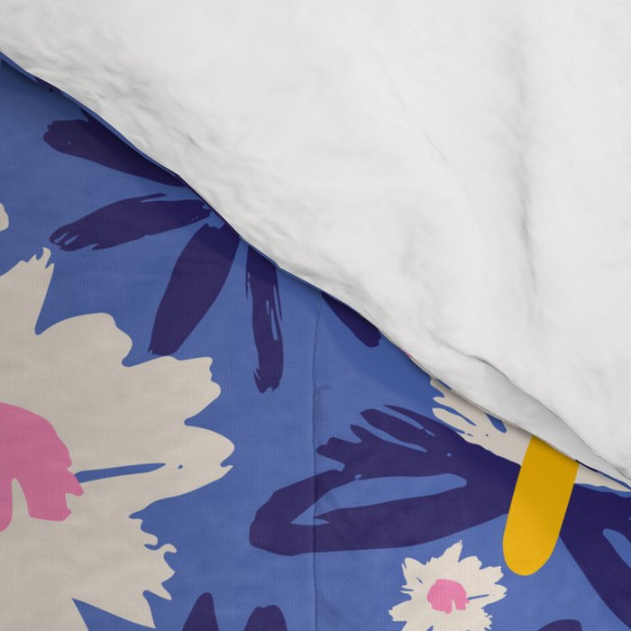 Wild Floral - Blue, Pink and Yellow Comforter Gallery Image 4