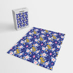 Wild Floral - Blue, Pink and Yellow Jigsaw Puzzle Gallery Image 2
