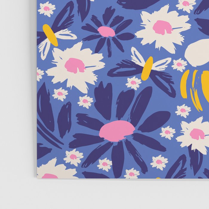 Wild Floral - Blue, Pink and Yellow Poster Gallery Image 3
