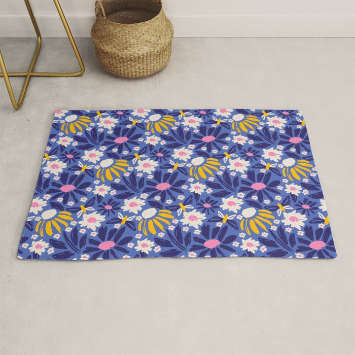 Wild Floral - Blue, Pink and Yellow Rug Gallery Image 1