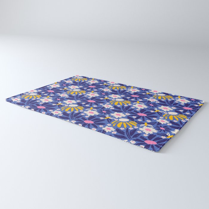 Wild Floral - Blue, Pink and Yellow Rug Gallery Image 3