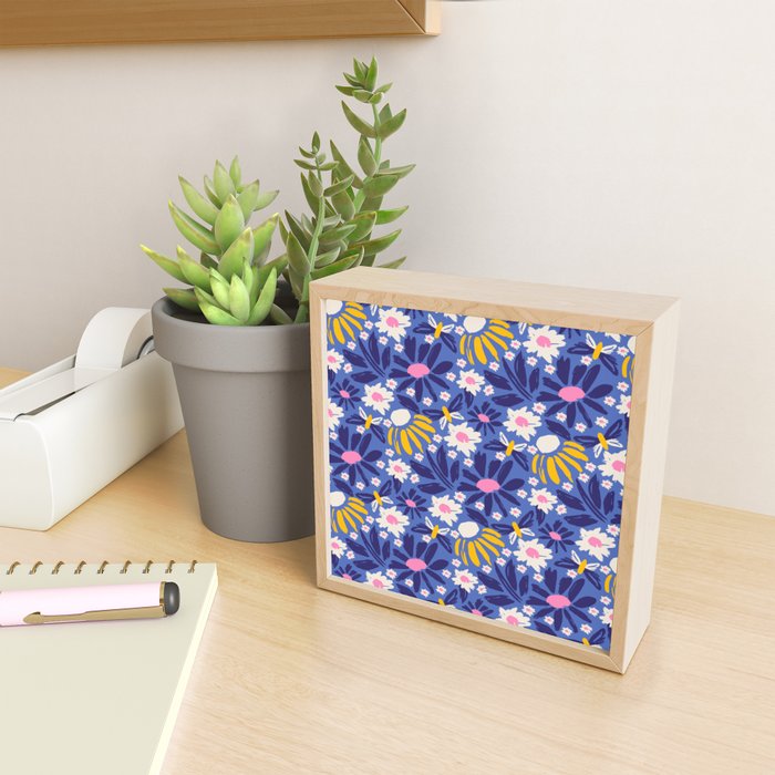 Wild Floral - Blue, Pink and Yellow Mini Art Print Gallery Image 2