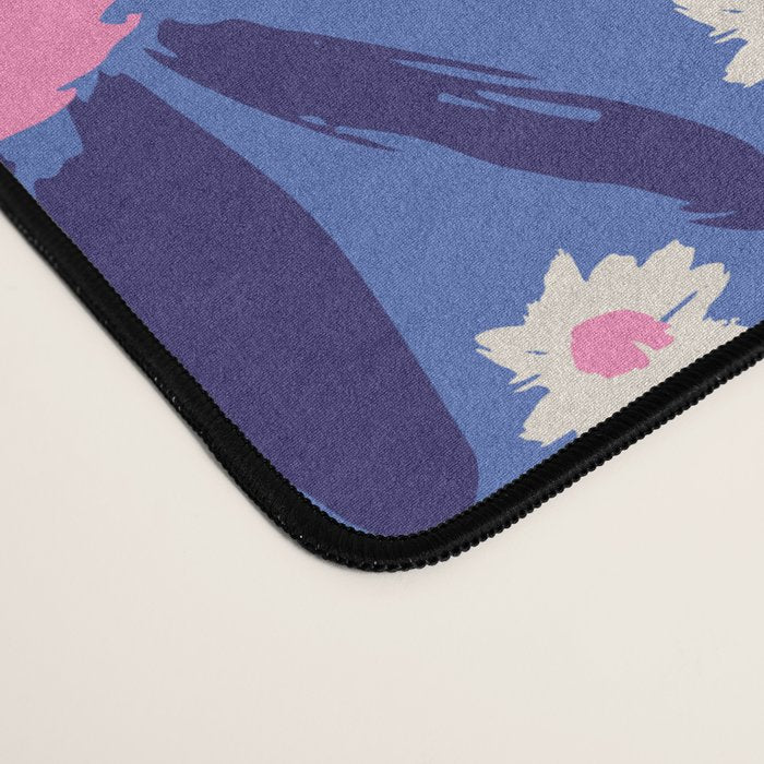 Wild Floral - Blue, Pink and Yellow Desk Mat Gallery Image 4