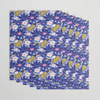 Wild Floral - Blue, Pink and Yellow Wrapping Paper Gallery Image 3