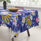 Wild Floral - Blue, Pink and Yellow Tablecloth Gallery Image 3