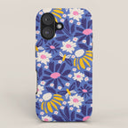 Wild Floral - Blue, Pink and Yellow iPhone Case Gallery Image 1