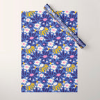Wild Floral - Blue, Pink and Yellow Wrapping Paper Gallery Image 1