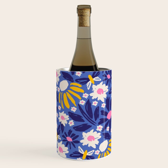 Wild Floral - Blue, Pink and Yellow Wine Chiller Gallery Image 3