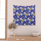 Wild Floral - Blue, Pink and Yellow Wall Tapestry Gallery Image 2