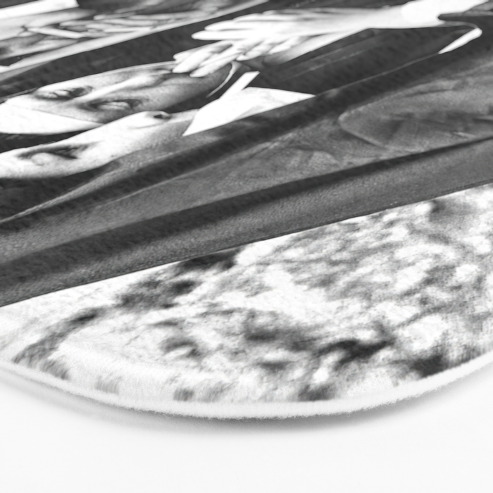 Nuns Smoking, Funny Black and White Vintage Art Bath Mat Gallery Image 3