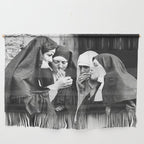 Nuns Smoking, Funny Black and White Vintage Art Wall Hanging Gallery Image 1