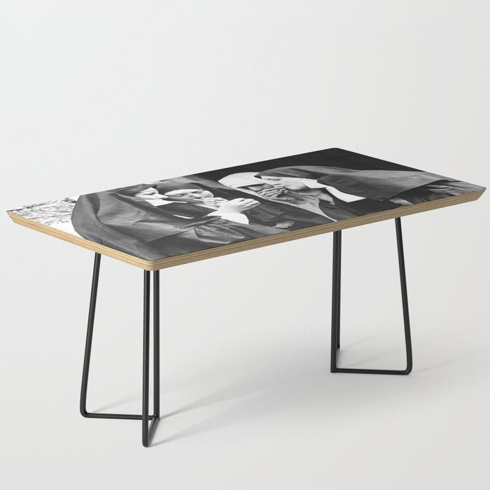 Nuns Smoking, Funny Black and White Vintage Art Coffee Table Gallery Image 1