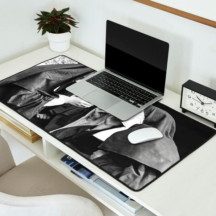 Nuns Smoking, Funny Black and White Vintage Art Desk Mat Gallery Image 2