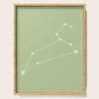 Leo Zodiac Star Constellation Line Art Soft Green Serving Tray Gallery Image 1