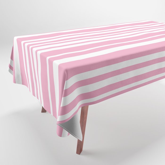 Classic Stripes XXXI - Pastel Pink  Tablecloth Gallery Image 1
