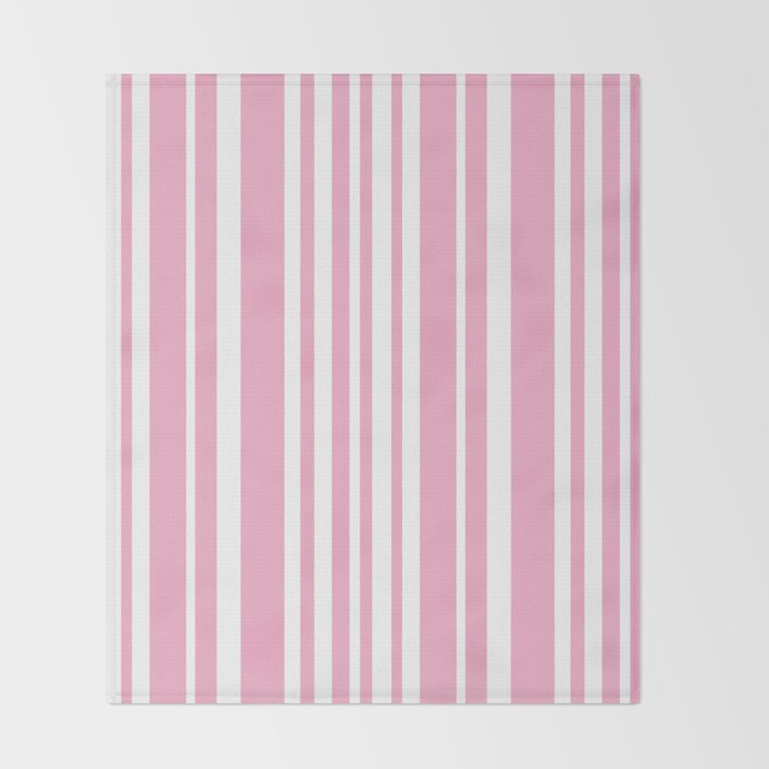 Classic Stripes XXXI - Pastel Pink  Throw Blanket Gallery Image 2
