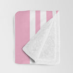 Classic Stripes XXXI - Pastel Pink  Throw Blanket Gallery Image 3