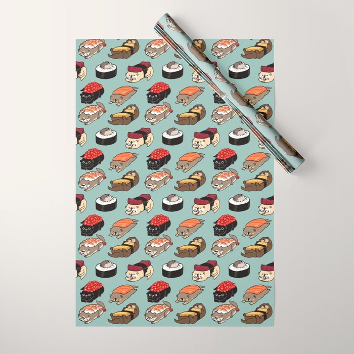 Sushi Otter Wrapping Paper Gallery Image 1