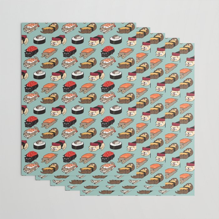 Sushi Otter Wrapping Paper Gallery Image 3