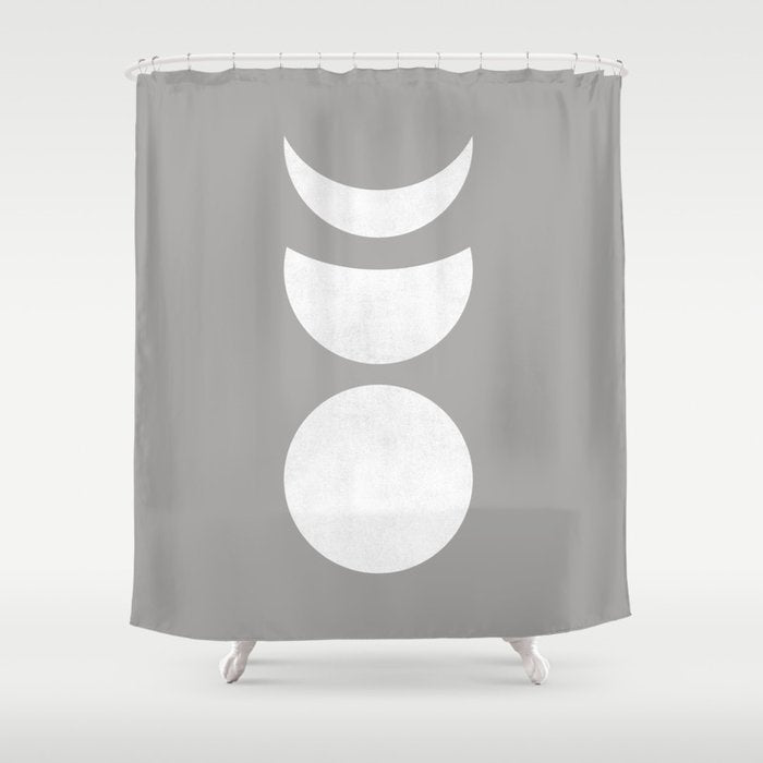 Lunar Eclipse - White Grey Shower Curtain Gallery Image 1