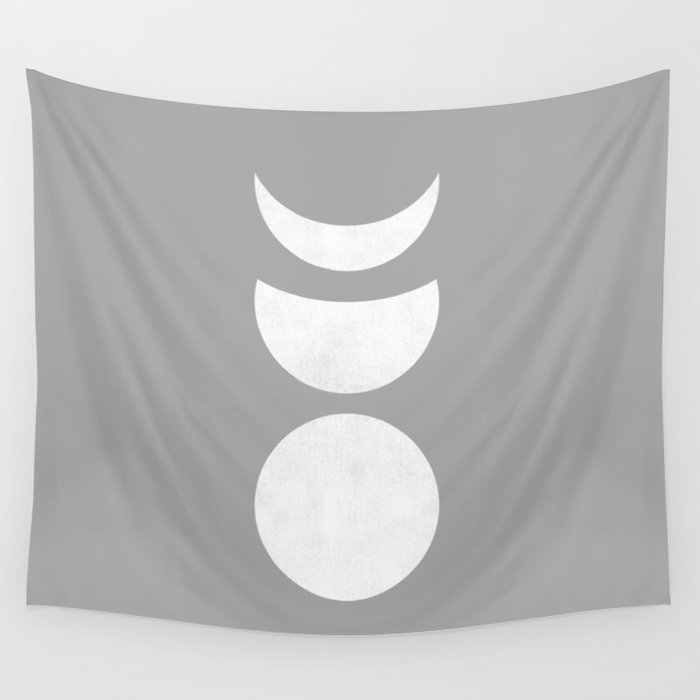 Lunar Eclipse - White Grey Wall Tapestry Gallery Image 4