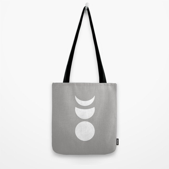 Lunar Eclipse - White Grey Tote Bag Gallery Image 2