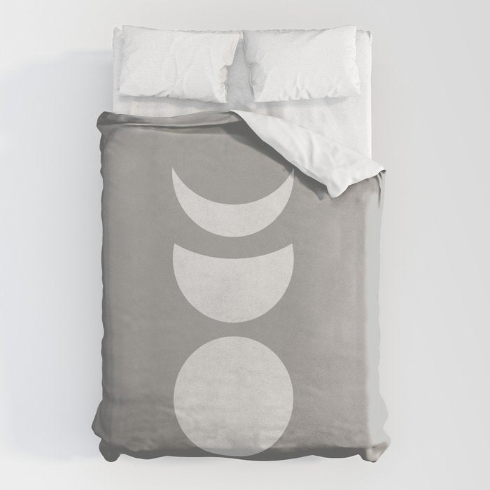 Lunar Eclipse - White Grey Duvet Cover Gallery Image 6