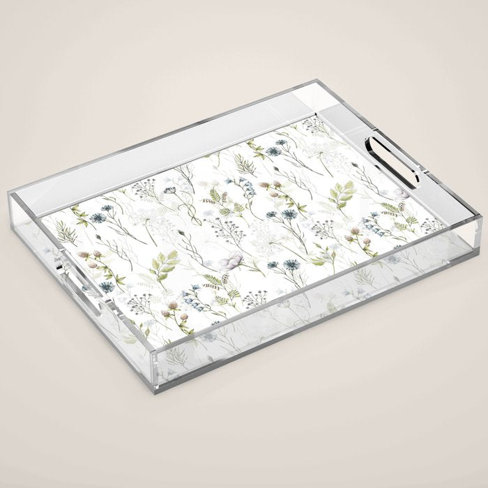 Wildflowers Meadow Botanical Flower Garden  Acrylic Tray Gallery Image 1