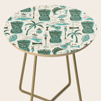 Tropical Tiki - Cream & Aqua Side Table Gallery Image 2