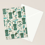 Tropical Tiki - Cream & Aqua Stationery Card Gallery Image 2