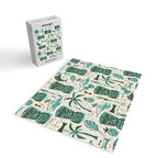 Tropical Tiki - Cream & Aqua Jigsaw Puzzle Gallery Image 2