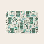Tropical Tiki - Cream & Aqua Bath Mat Gallery Image 1