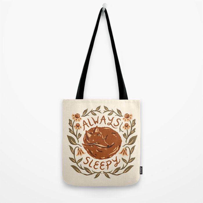 'Always Sleepy' Fox Tote Bag Gallery Image 2
