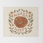 'Always Sleepy' Fox Throw Blanket Gallery Image 2