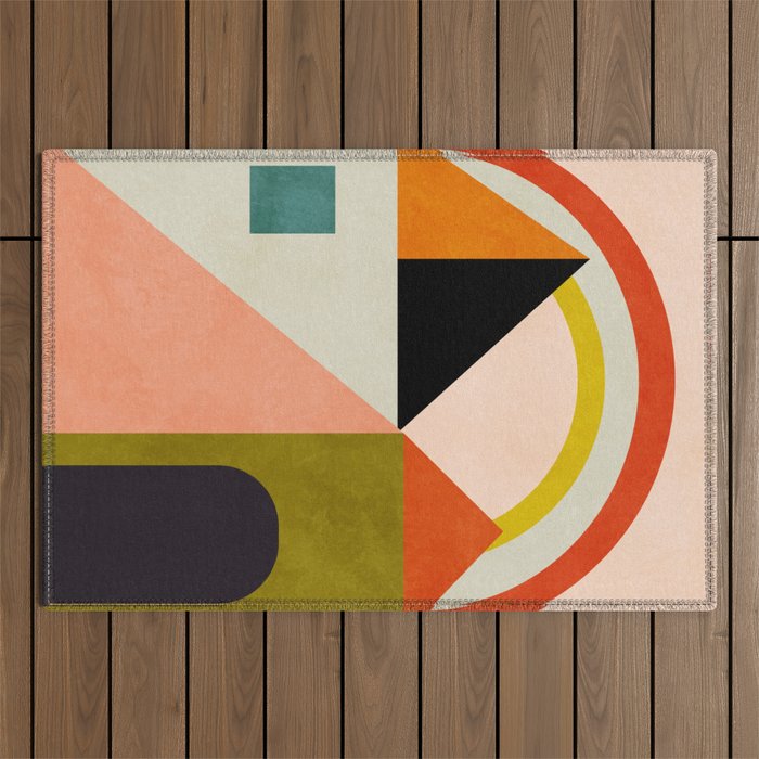 retro minimal 4 Outdoor Rug Gallery Image 1
