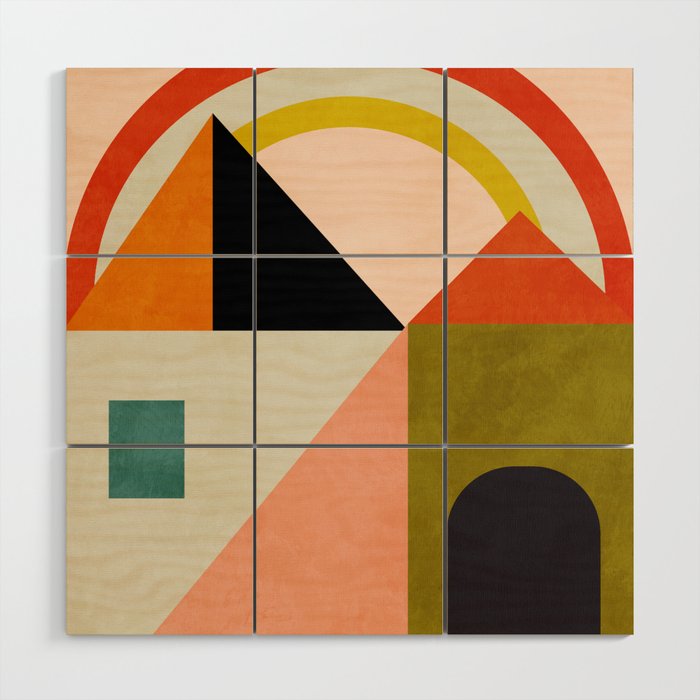 retro minimal 4 Wood Wall Art Gallery Image 1