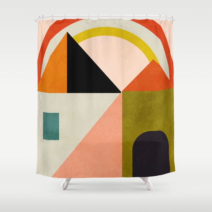 retro minimal 4 Shower Curtain Gallery Image 1