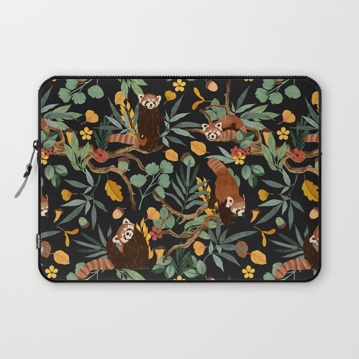 RED PANDAS IN DARK WILD NATURE Laptop Sleeve Gallery Image 1