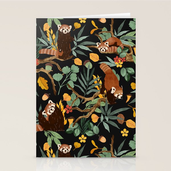 RED PANDAS IN DARK WILD NATURE Stationery Card Gallery Image 2