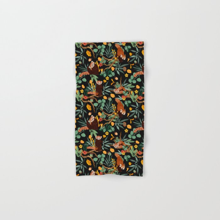 RED PANDAS IN DARK WILD NATURE Bath Towel Gallery Image 1