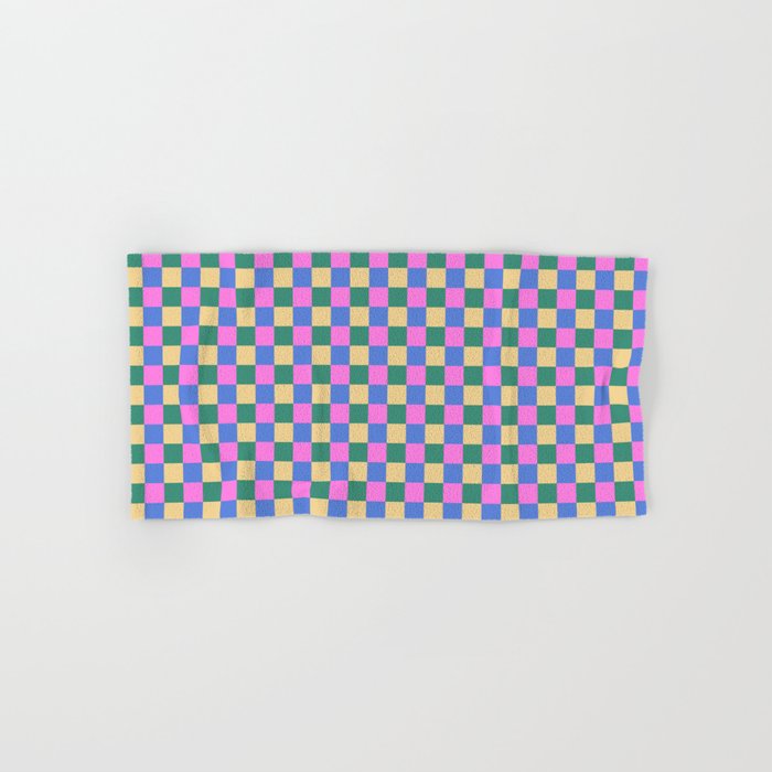 Checkered Multicolor Pattern XXI Colorful Spring Bath Towel Gallery Image 1